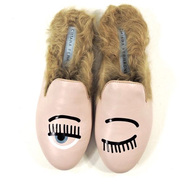 Chiara Ferragni Shoes - CHIARA FERRAGNI 🇮🇹 PINK SOFT LEATHER FLAT MULES